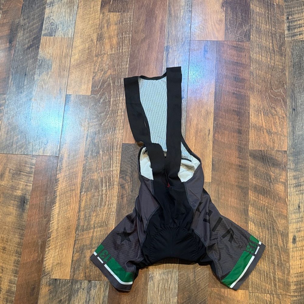 Men's Black and Green Cycling Bib Shorts XS (UB5)